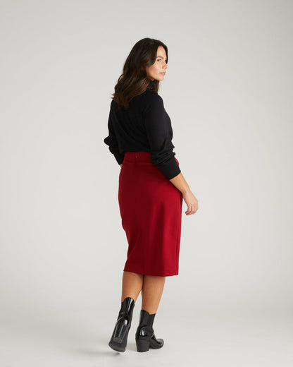 Universal Standard Anya Ponte Skirt - Garnet