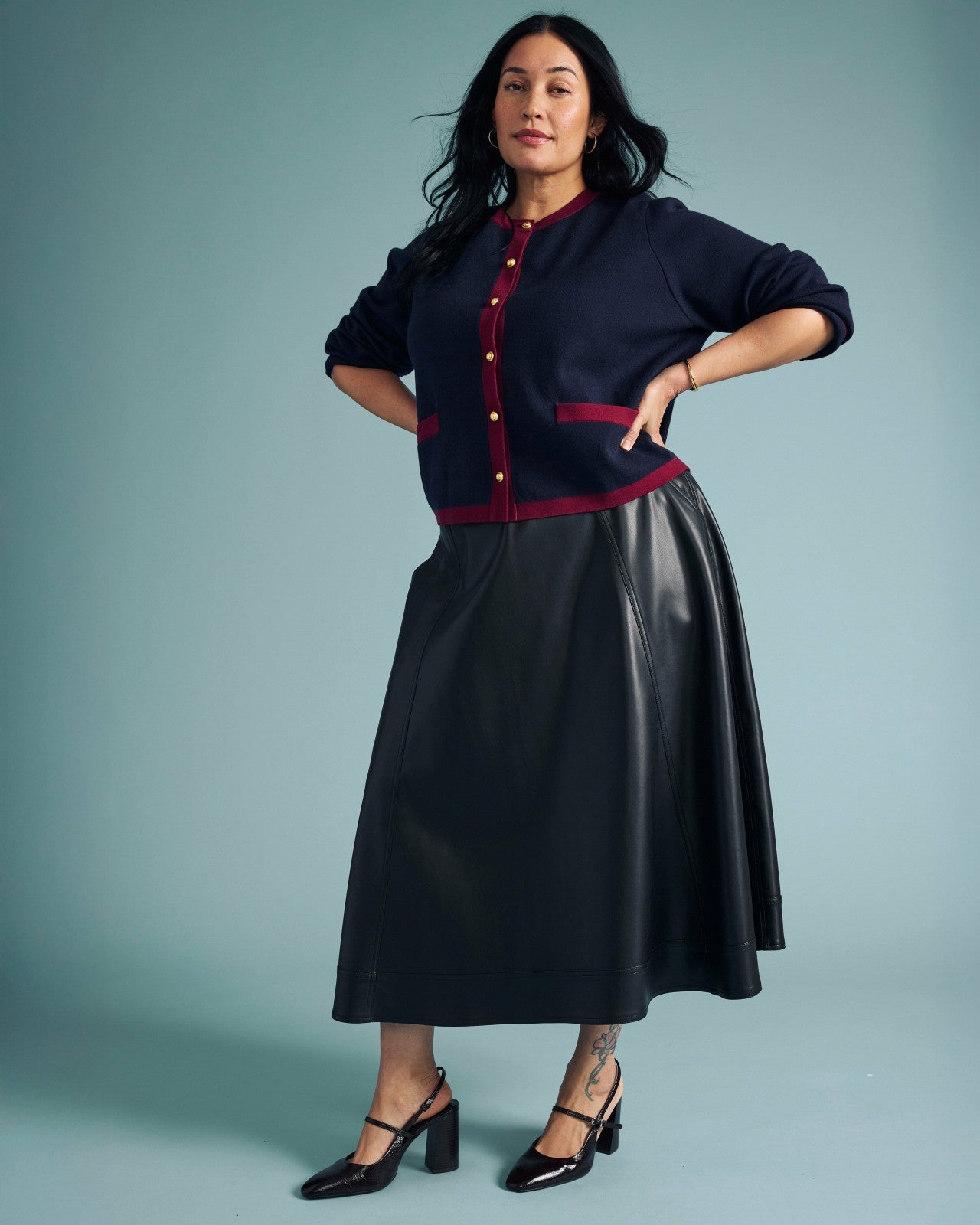 Universal Standard Charlotte Faux Leather Skirt - Black