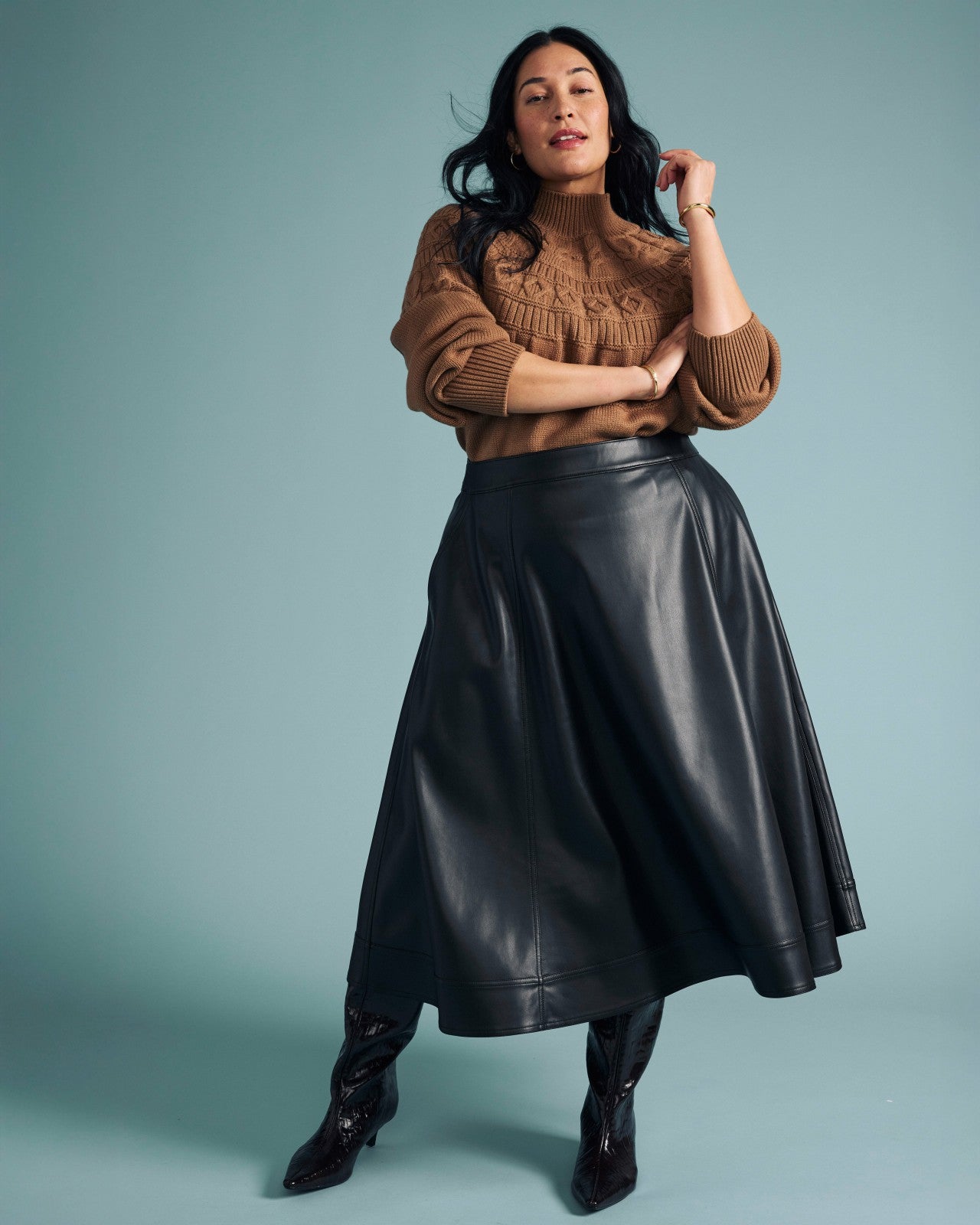 Universal Standard Charlotte Faux Leather Skirt - Black