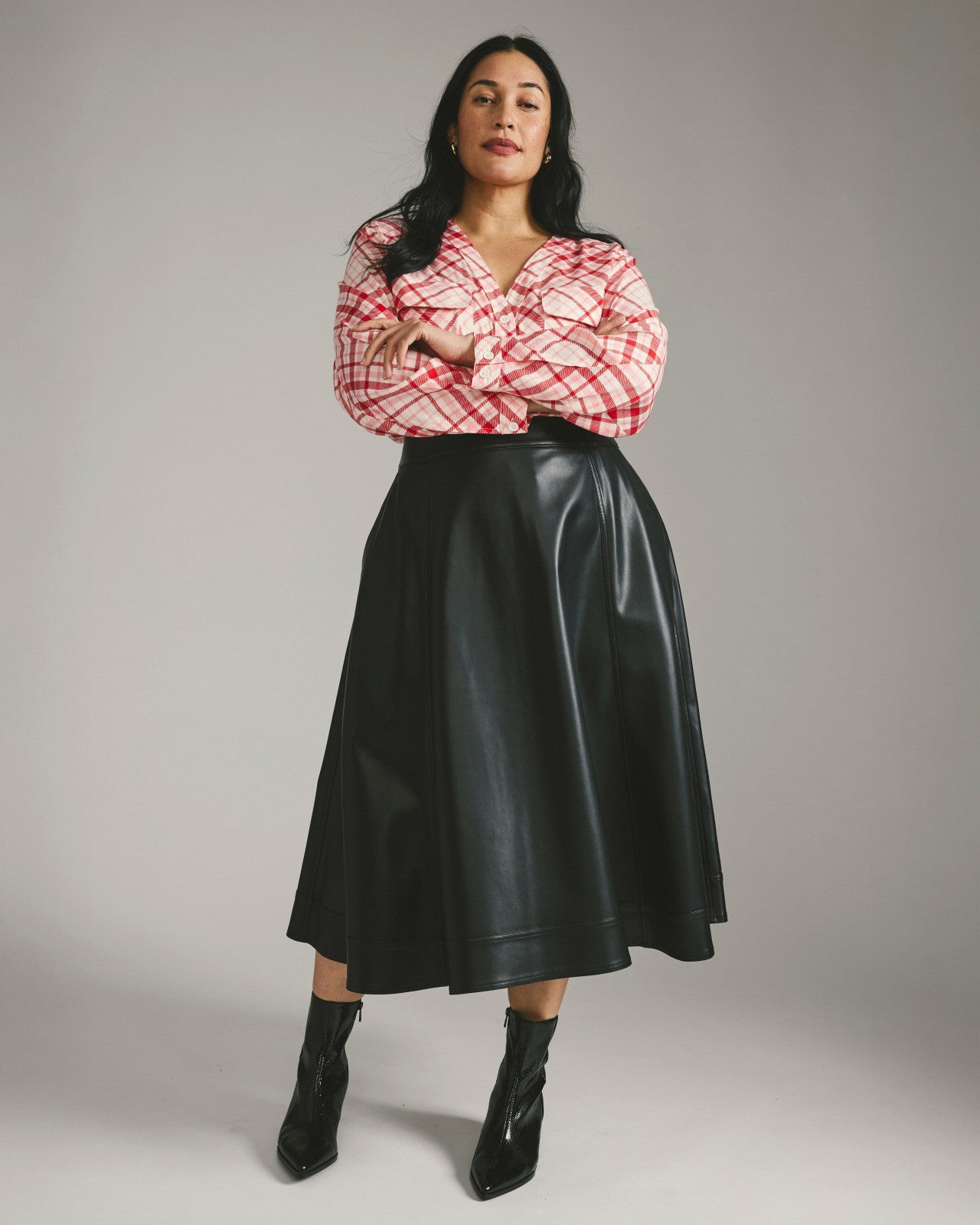 Universal Standard Charlotte Faux Leather Skirt - Black