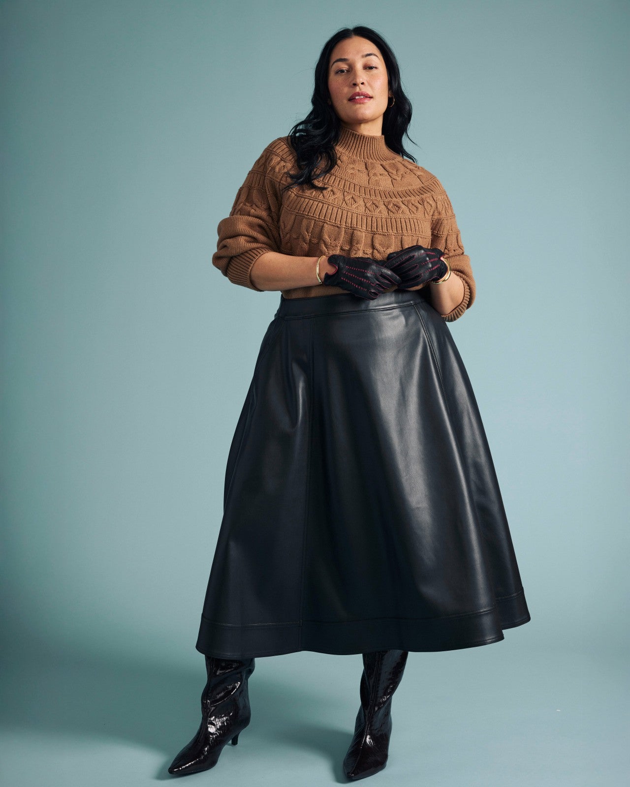Universal Standard Charlotte Faux Leather Skirt - Black