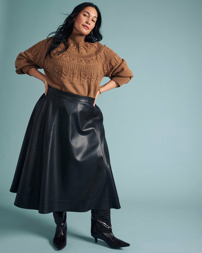 Universal Standard Charlotte Faux Leather Skirt - Black