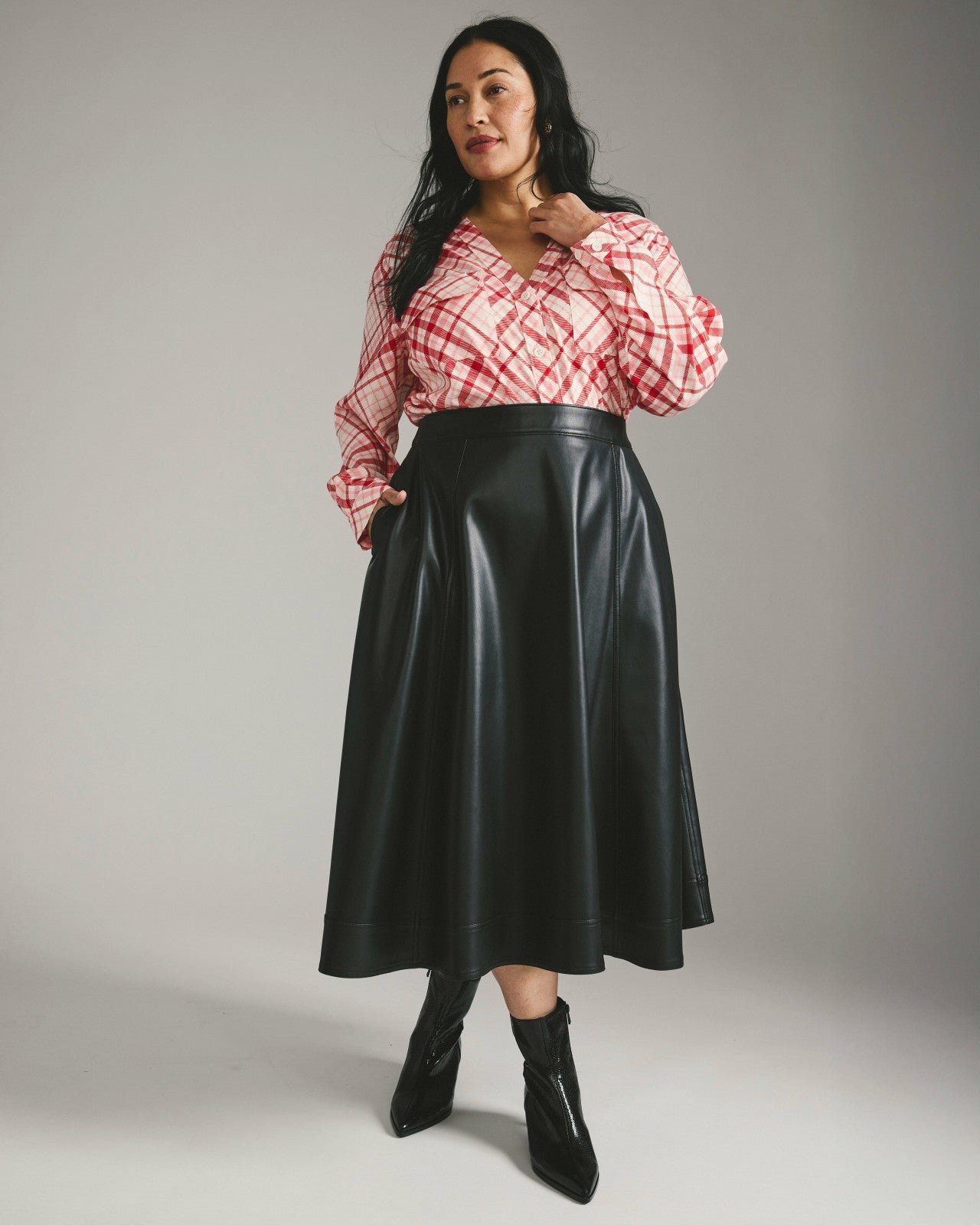 Universal Standard Charlotte Faux Leather Skirt - Black