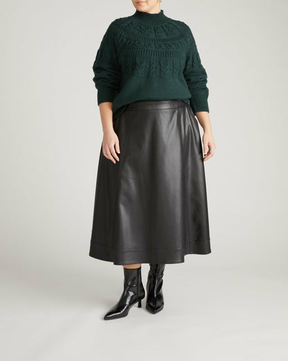 Universal Standard Charlotte Faux Leather Skirt - Black