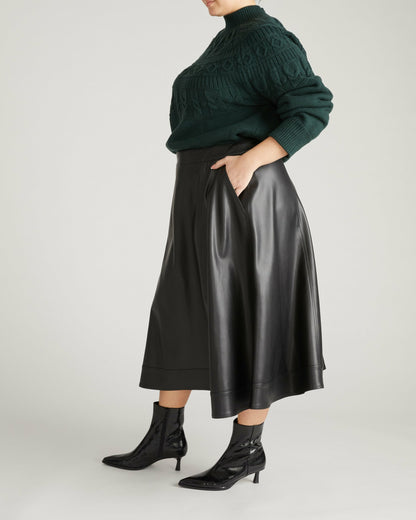 Universal Standard Charlotte Faux Leather Skirt - Black