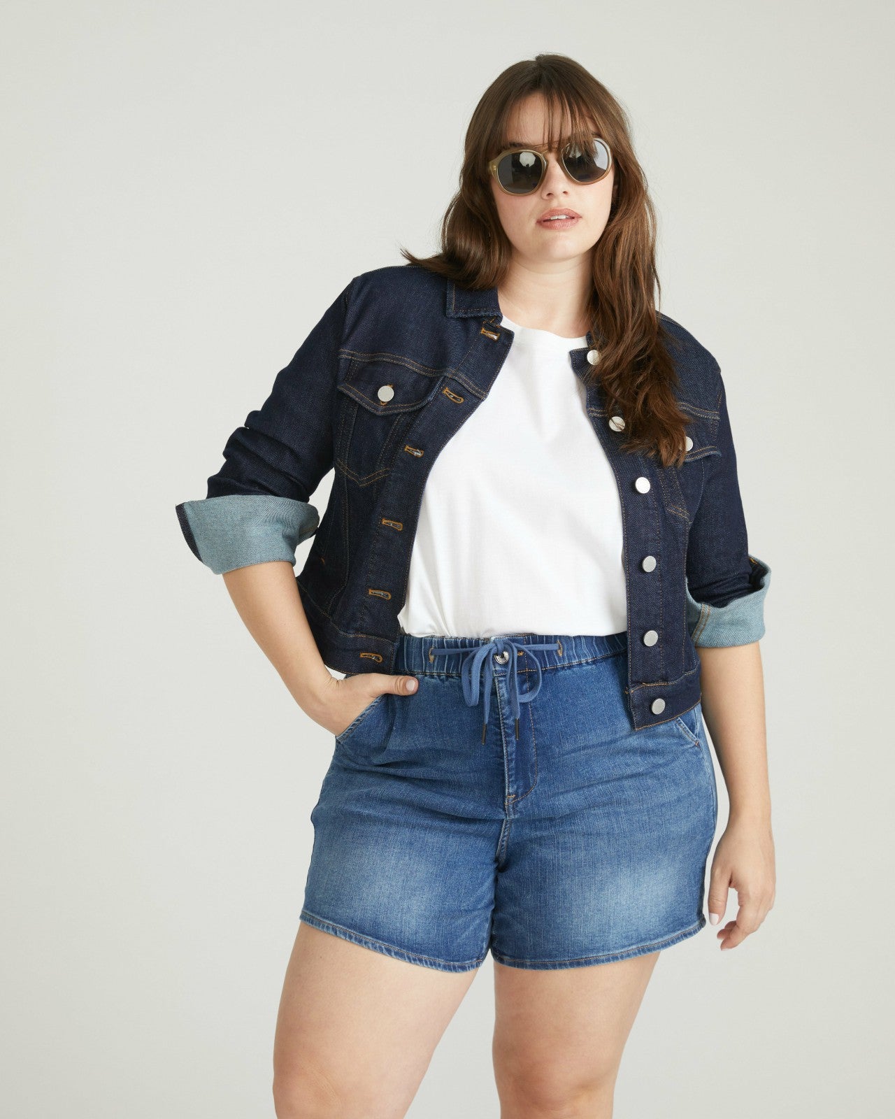 Universal Standard ComfortDenim Marche Shorts - Western Blue Wash