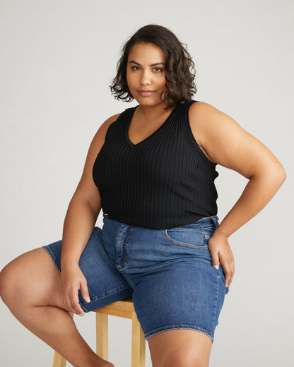 Universal Standard Lou Loose Fit Denim Shorts - Union City Blue