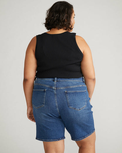 Universal Standard Lou Loose Fit Denim Shorts - Union City Blue