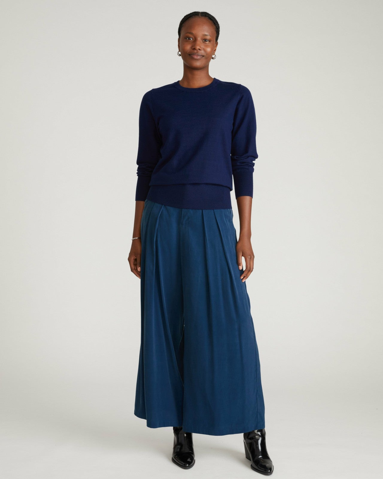 Universal Standard Palais Cooling Cupro Wide Leg Pant - Pageant Blue