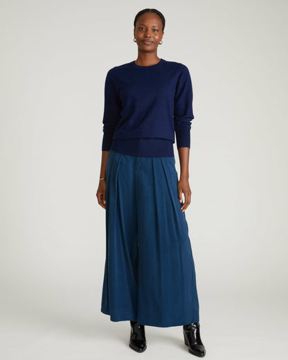 Universal Standard Palais Cooling Cupro Wide Leg Pant - Pageant Blue