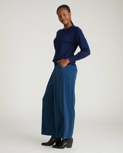Universal Standard Palais Cooling Cupro Wide Leg Pant - Pageant Blue