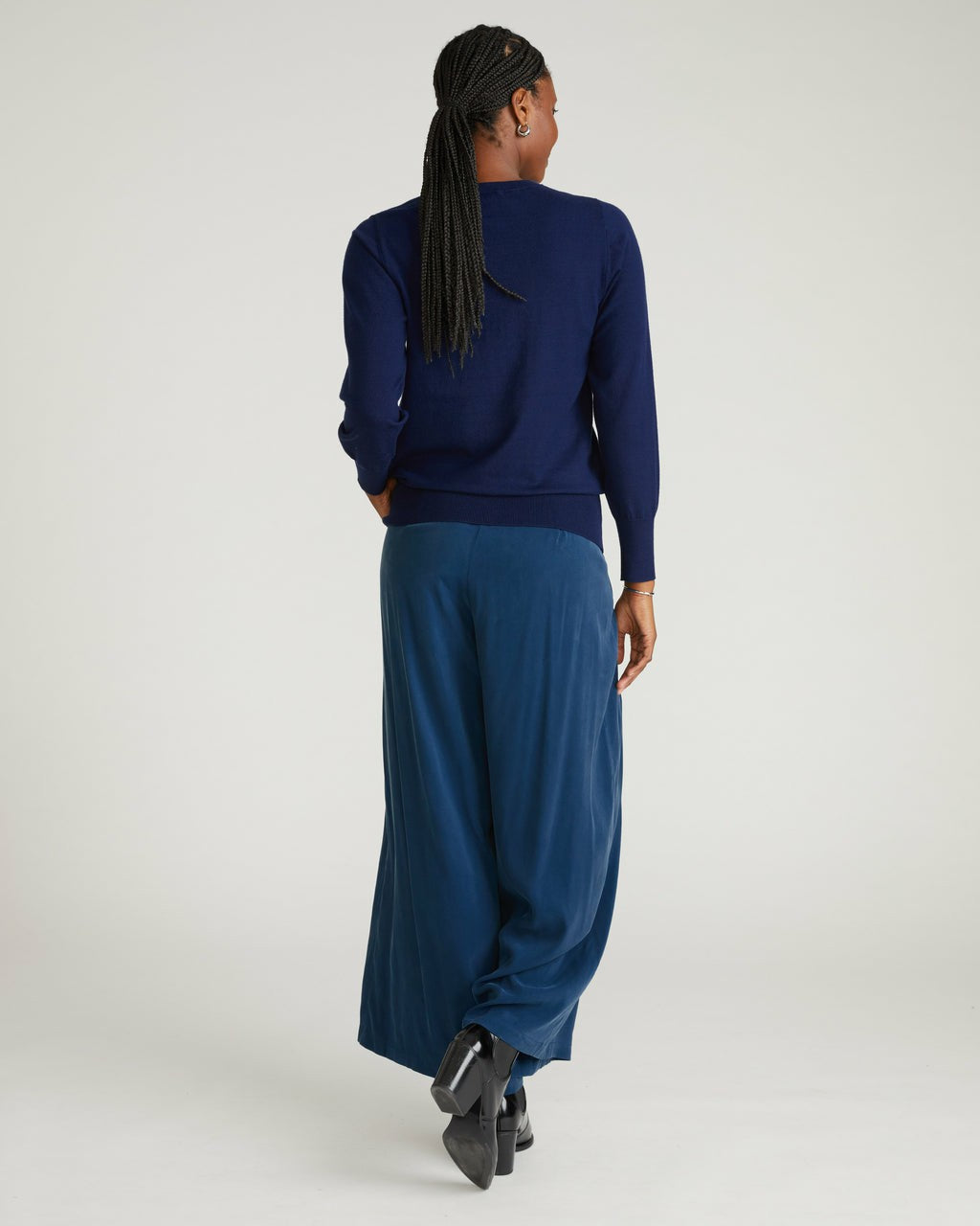 Universal Standard Palais Cooling Cupro Wide Leg Pant - Pageant Blue