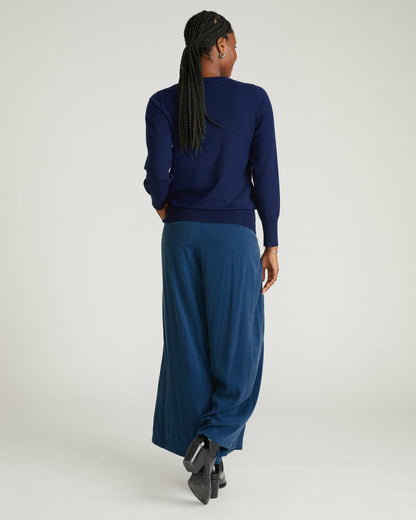 Universal Standard Palais Cooling Cupro Wide Leg Pant - Pageant Blue