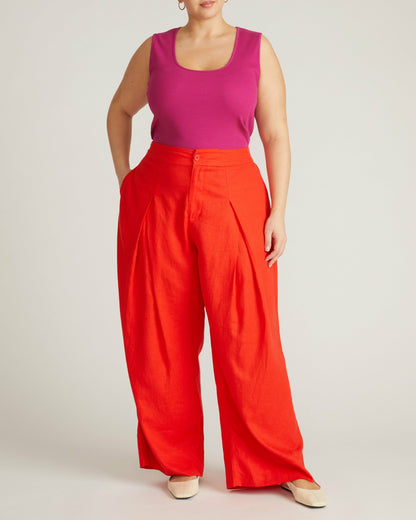 Universal Standard Marley Wide Leg Linen Blend Pants - Shoreline Sunset
