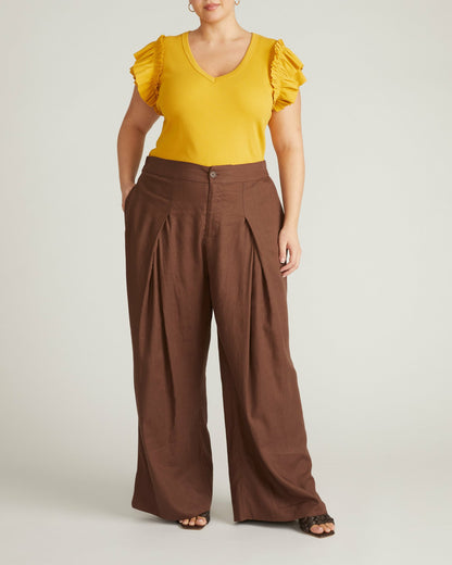 Universal Standard Marley Wide Leg Linen Blend Pants - Peppercorn