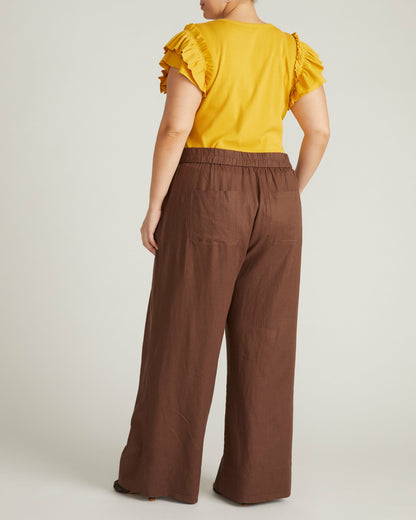 Universal Standard Marley Wide Leg Linen Blend Pants - Peppercorn