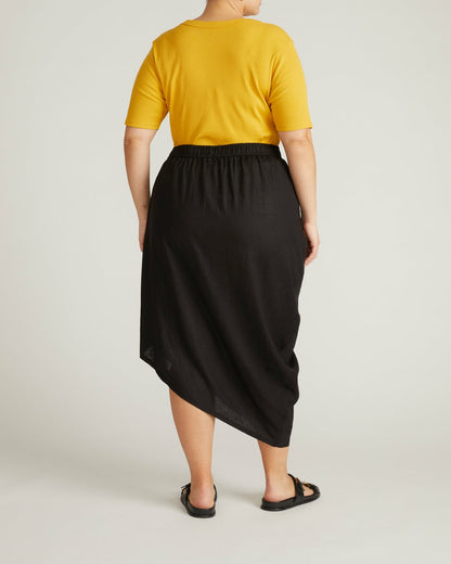 Universal Standard Geneva Linen Blend Skirt - Black
