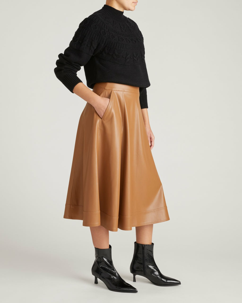 Universal Standard Charlotte Faux Leather Skirt - Classic Camel