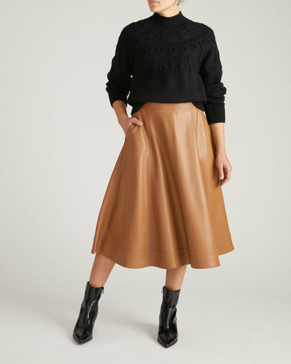 Universal Standard Charlotte Faux Leather Skirt - Classic Camel