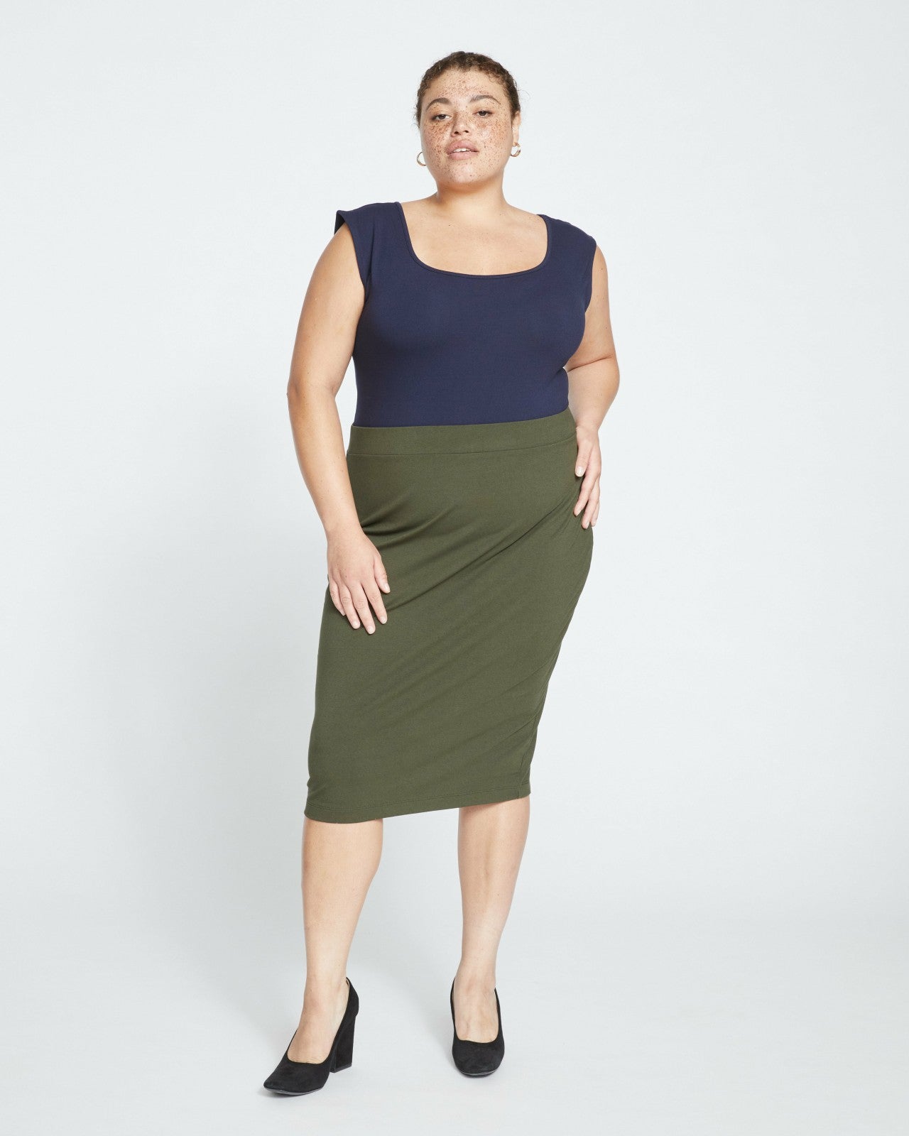 Universal Standard Danube Jersey Skirt - Nori