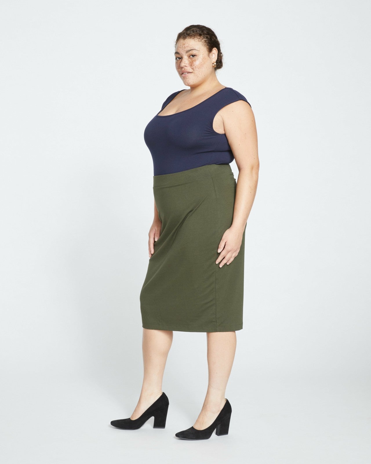 Universal Standard Danube Jersey Skirt - Nori