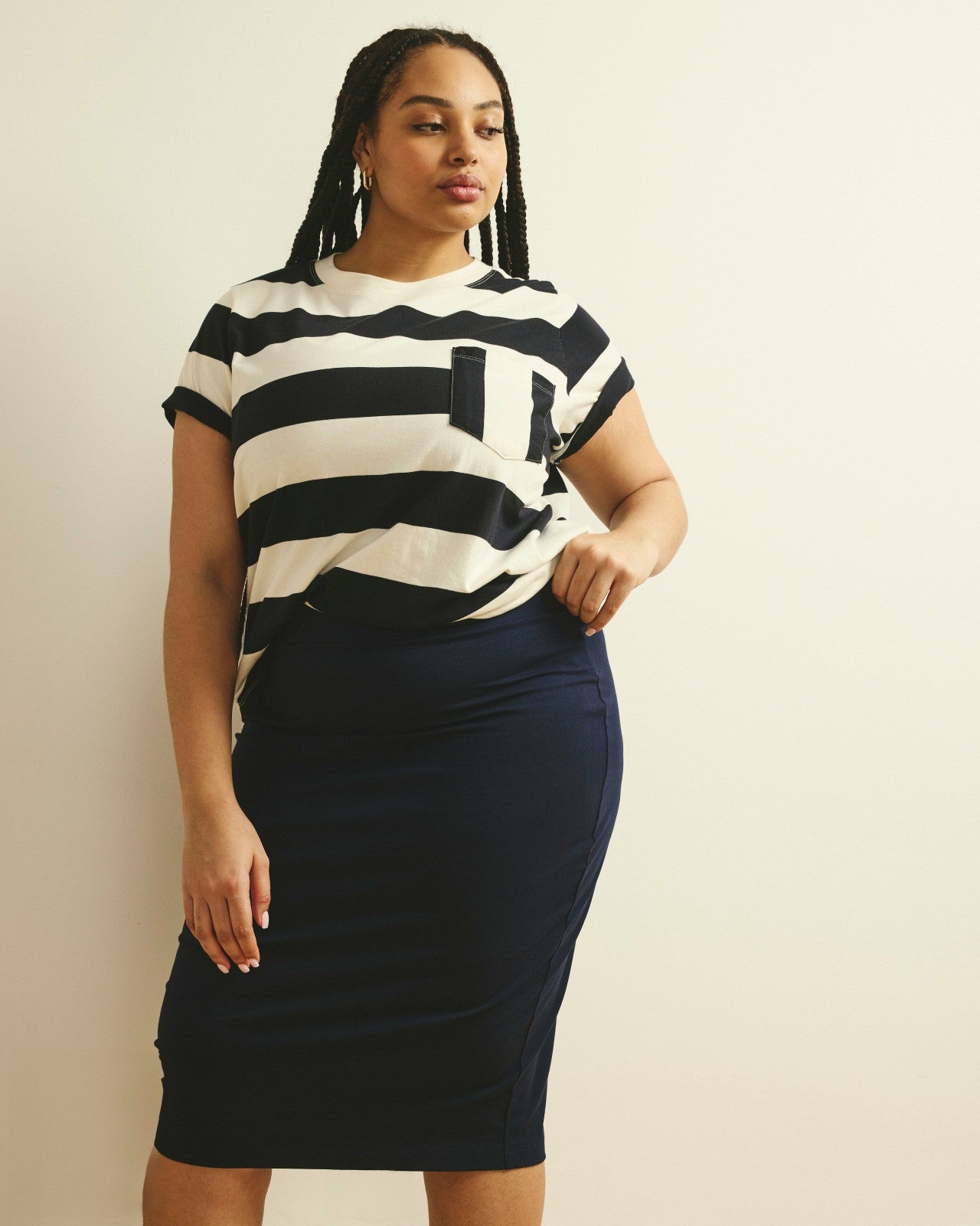 Universal Standard Danube Jersey Skirt - Midnight