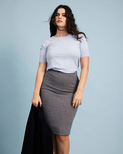 Universal Standard Danube Ponte Skirt - Herringbone Tweed