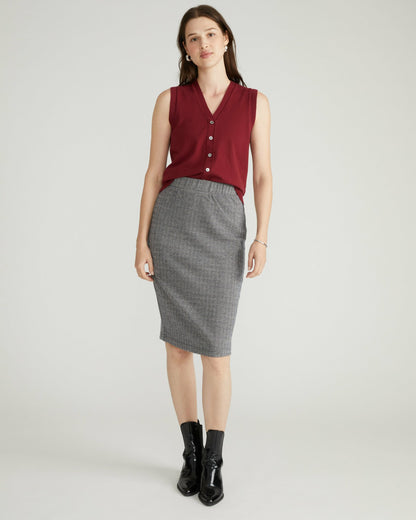 Universal Standard Danube Ponte Skirt - Herringbone Tweed
