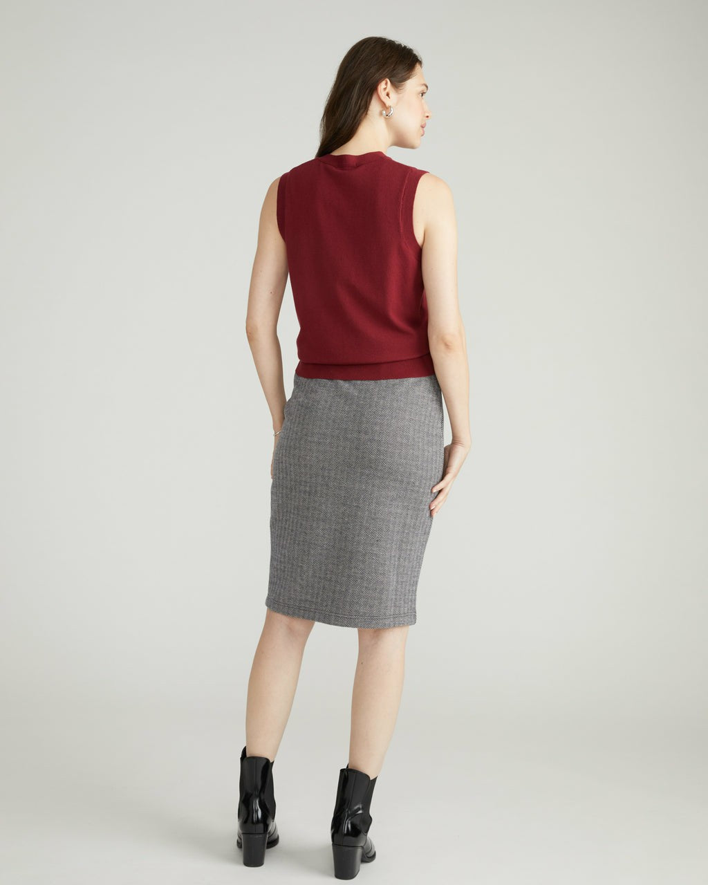 Universal Standard Danube Ponte Skirt - Herringbone Tweed