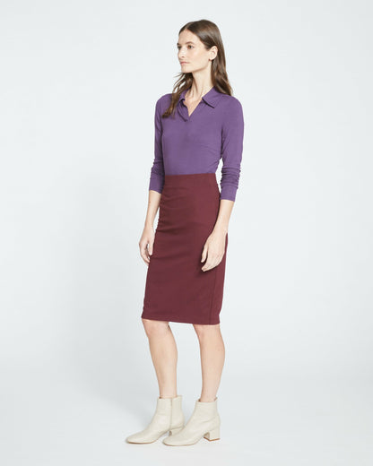 Universal Standard Danube Jersey Skirt - Black Cherry