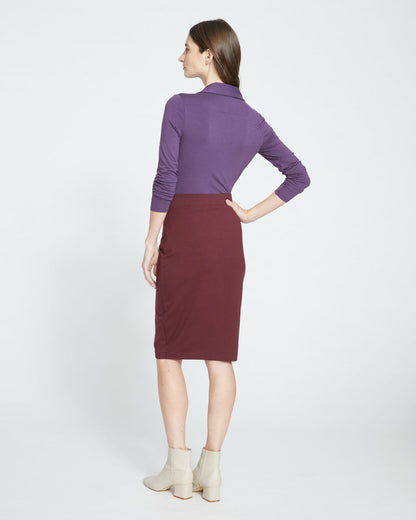 Universal Standard Danube Jersey Skirt - Black Cherry