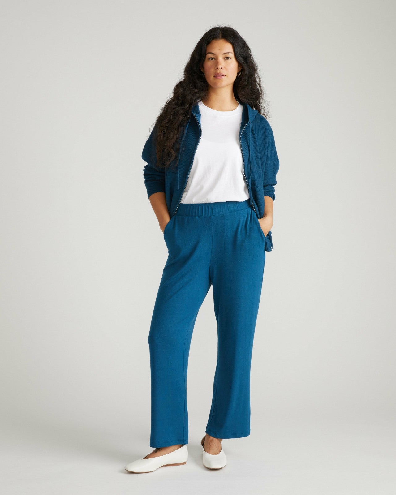 Universal Standard TravelKnit Relaxed Pants - Blue Teal