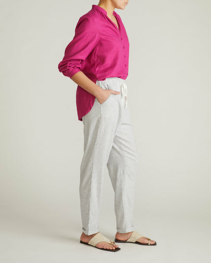 Universal Standard Sayville Linen Blend Drawstring Pant - Beach Stripe