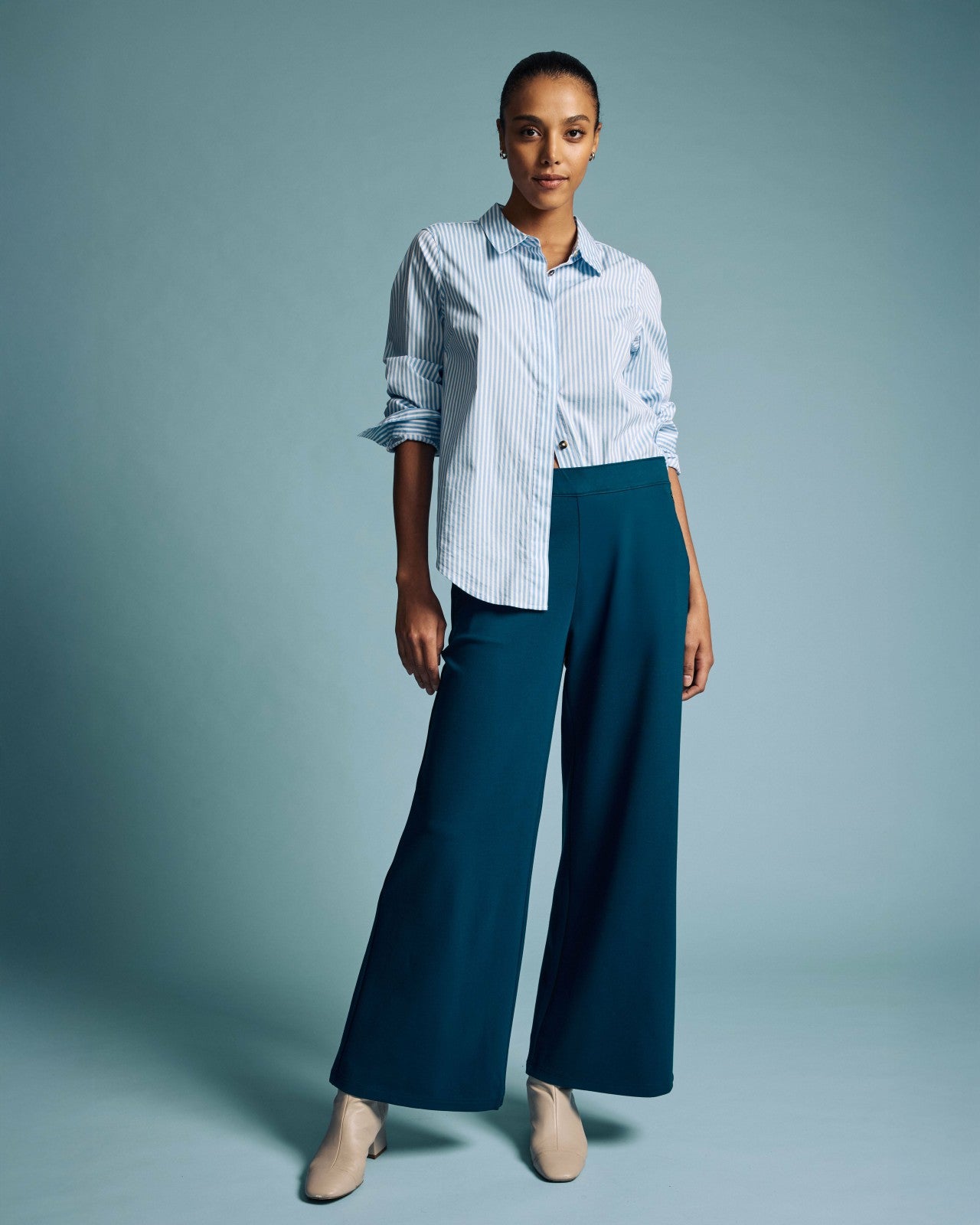 Universal Standard Stephanie Wide Leg Ponte Pants - Deep Teal
