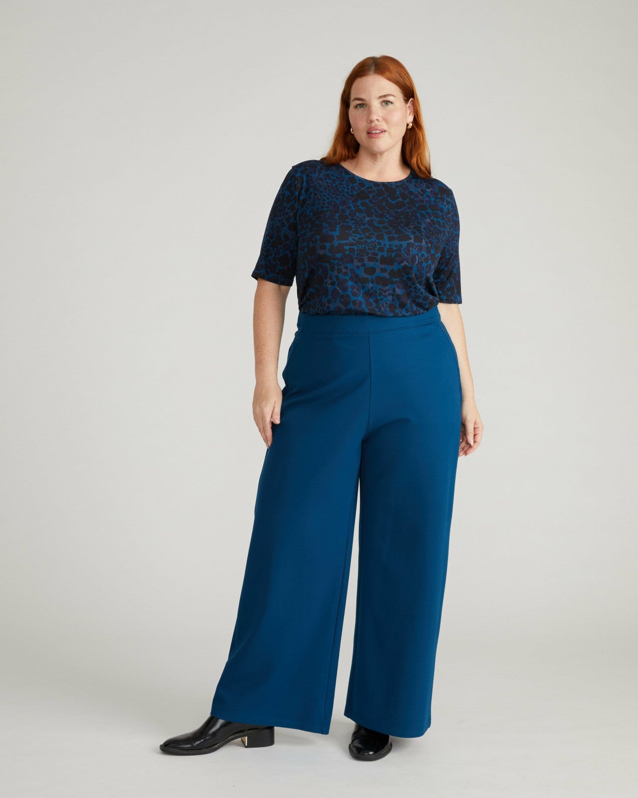 Universal Standard Stephanie Wide Leg Ponte Pants - Deep Teal