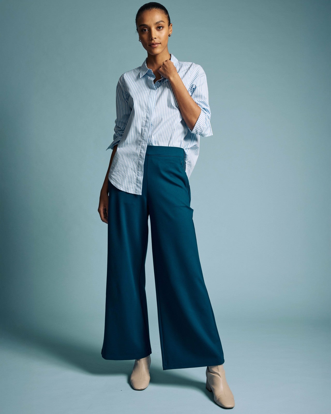 Universal Standard Stephanie Wide Leg Ponte Pants - Deep Teal
