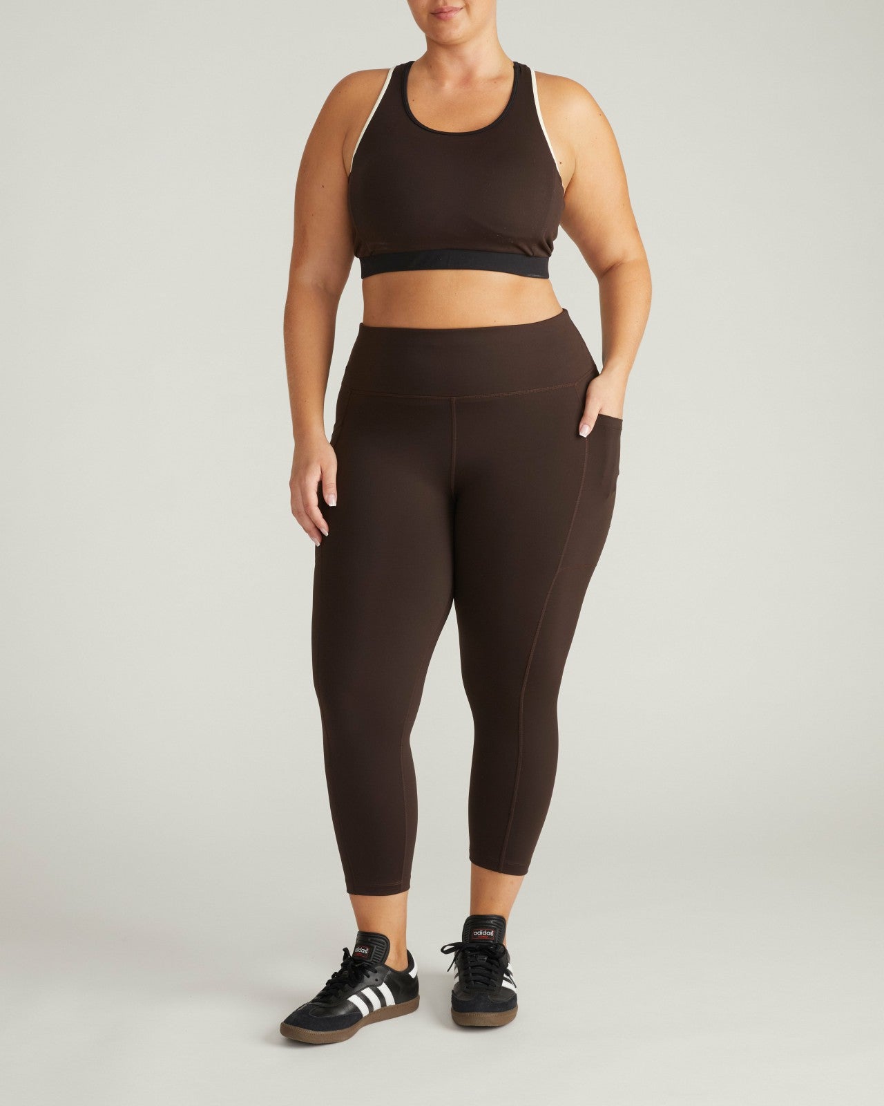Universal Standard Next-to-Naked Cropped Pocket Legging - Deep Brown