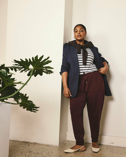 Universal Standard Selma French Terry Jogger - Black Cherry