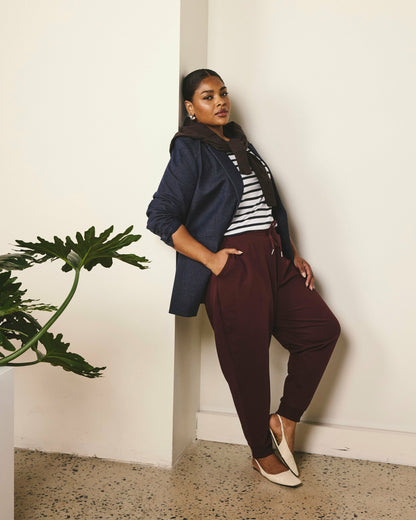 Universal Standard Selma French Terry Jogger - Black Cherry