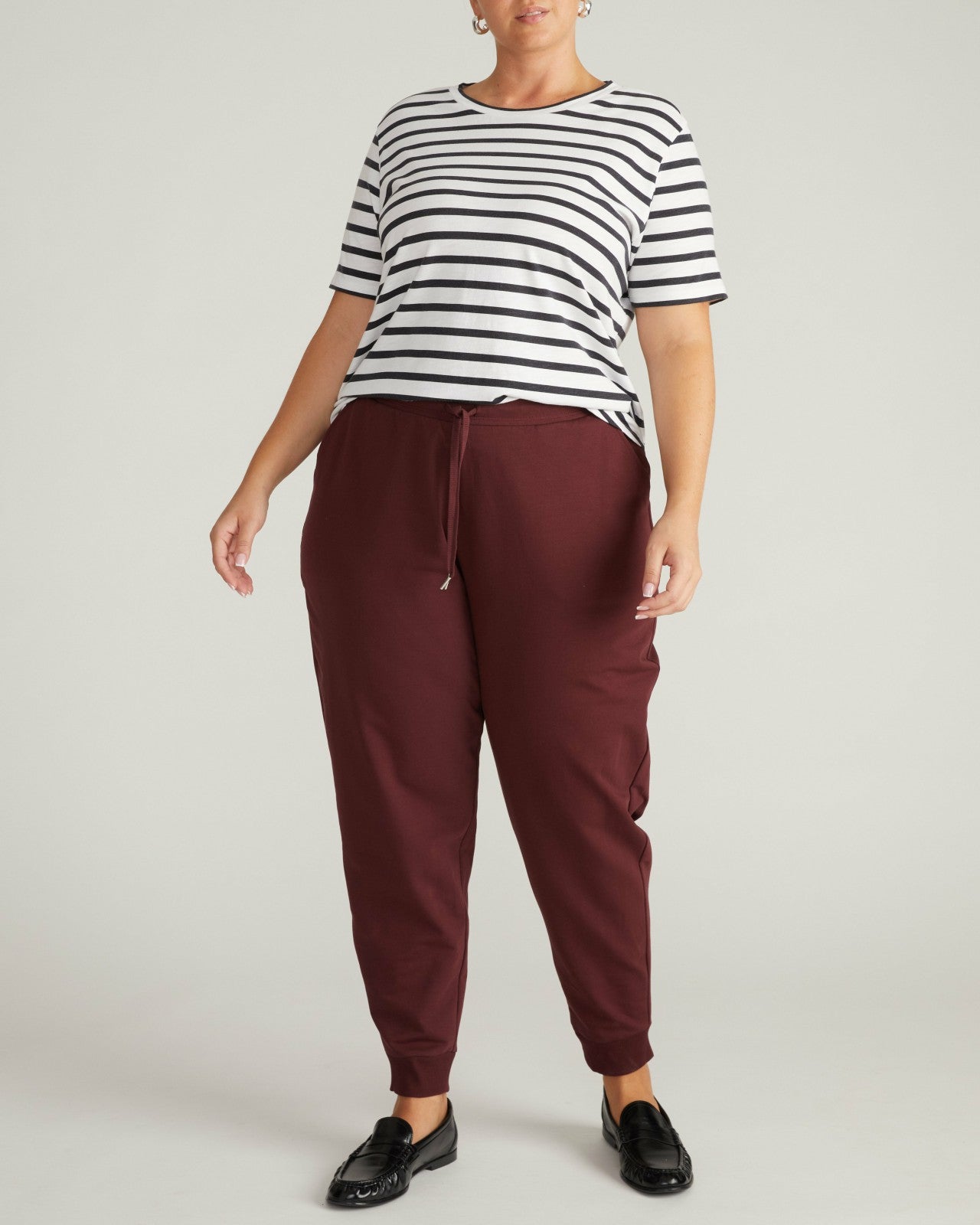 Universal Standard Selma French Terry Jogger - Black Cherry