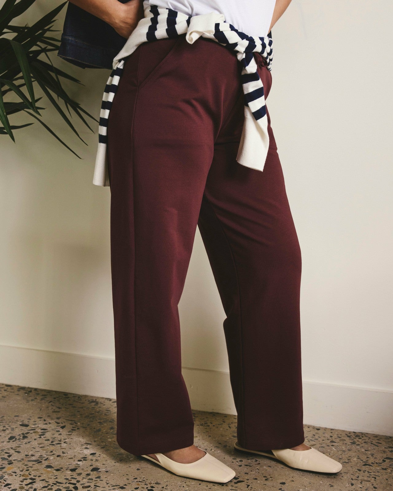 Universal Standard Straight Leg French Terry Sweatpants - Black Cherry