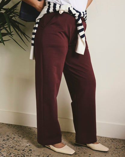 Universal Standard Straight Leg French Terry Sweatpants - Black Cherry