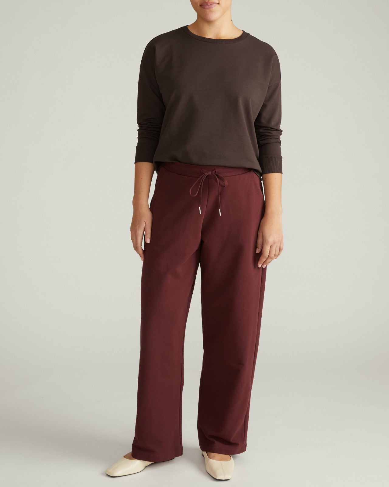 Universal Standard Straight Leg French Terry Sweatpants - Black Cherry