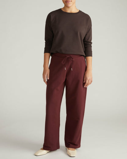 Universal Standard Straight Leg French Terry Sweatpants - Black Cherry