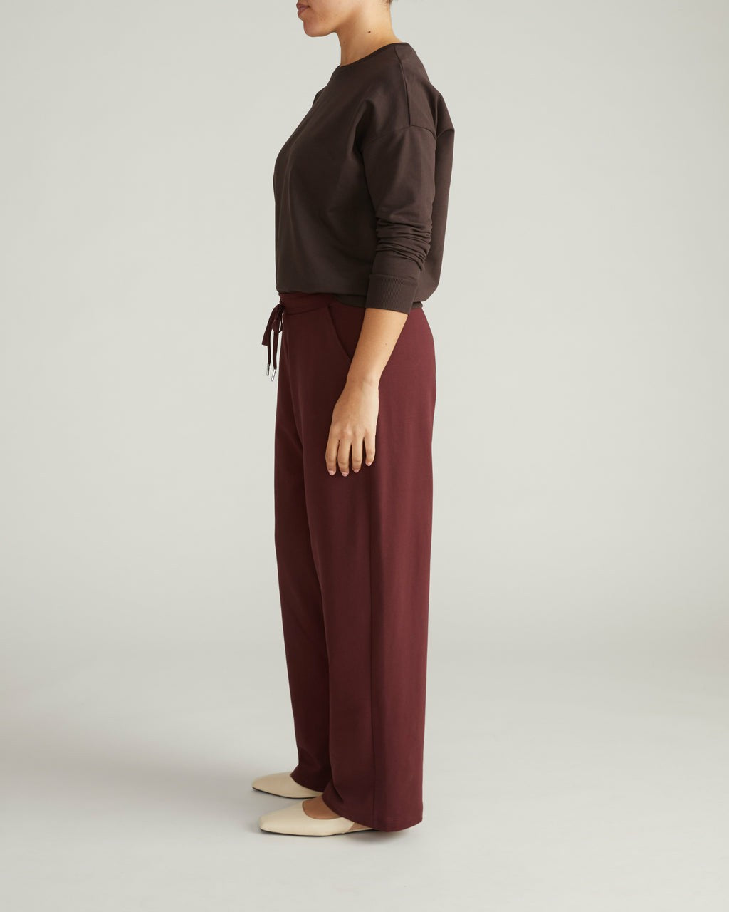 Universal Standard Straight Leg French Terry Sweatpants - Black Cherry