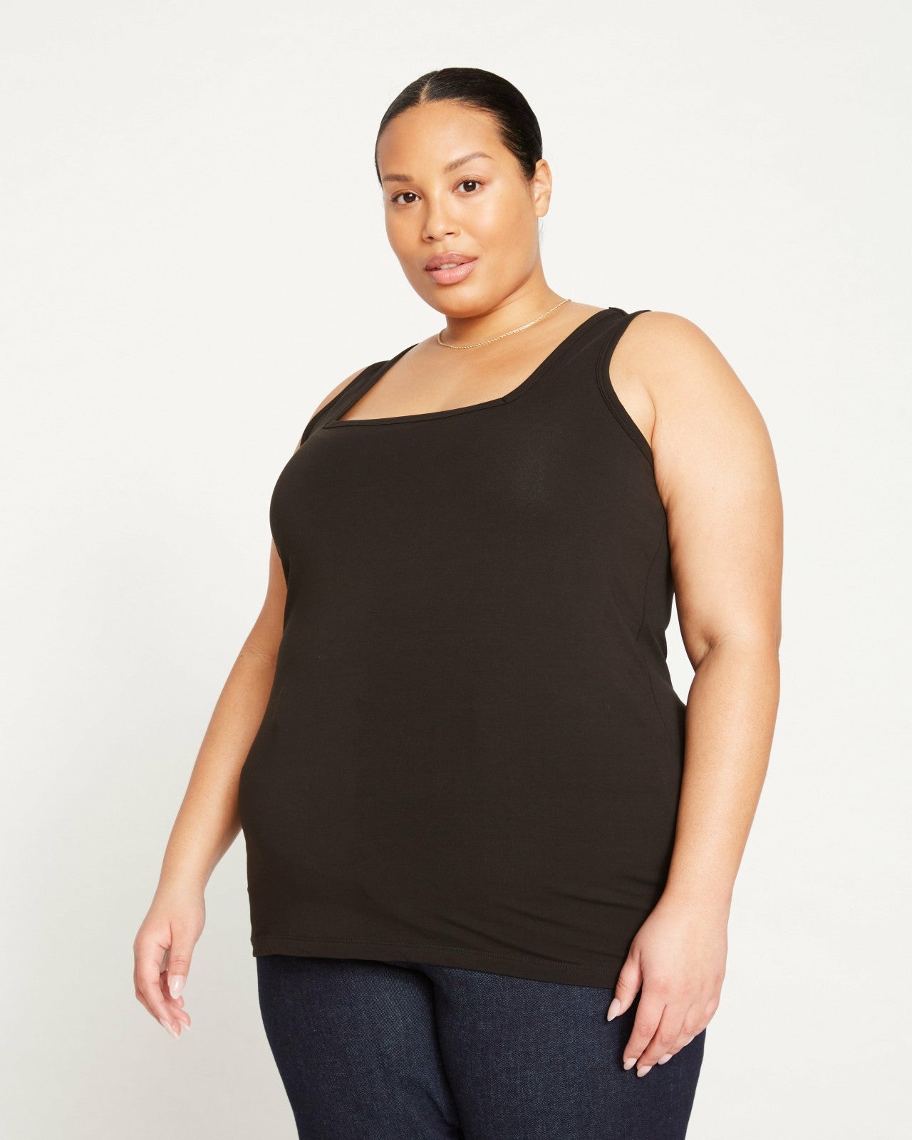 Universal Standard Square Neck Tank Top - Black