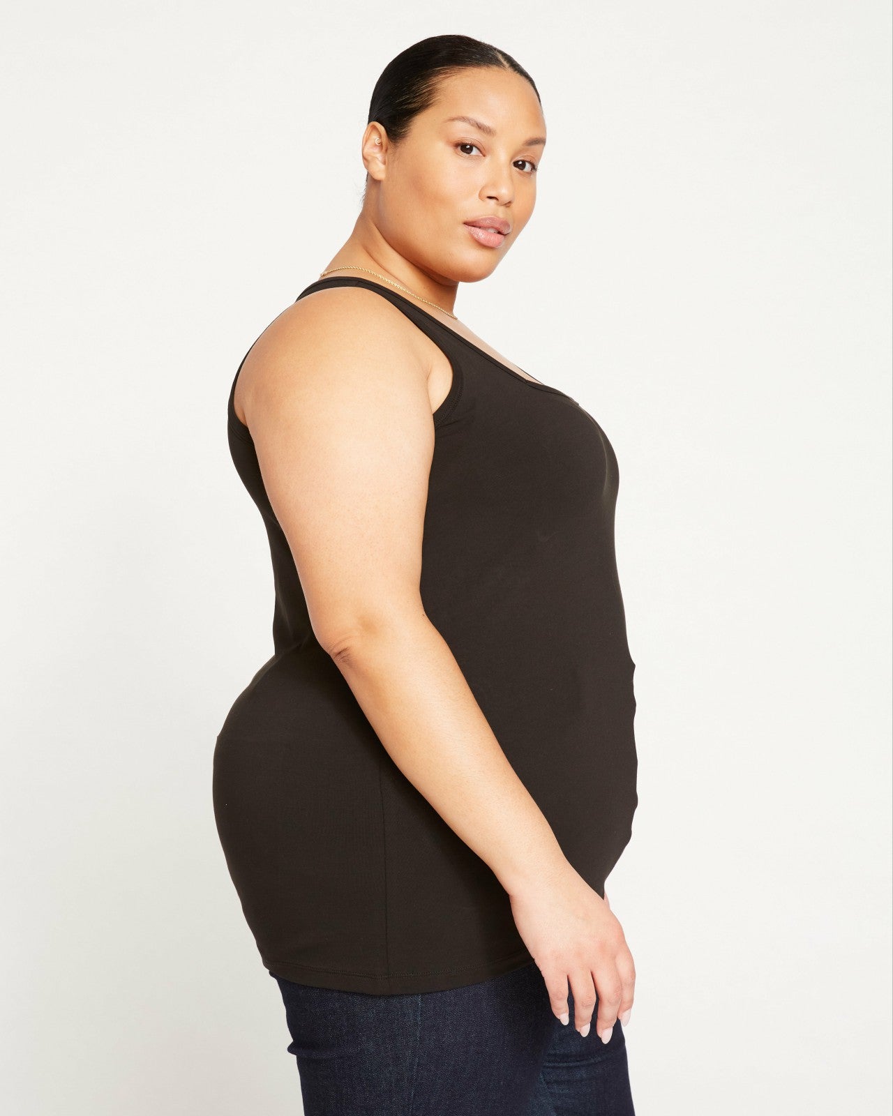 Universal Standard Square Neck Tank Top - Black