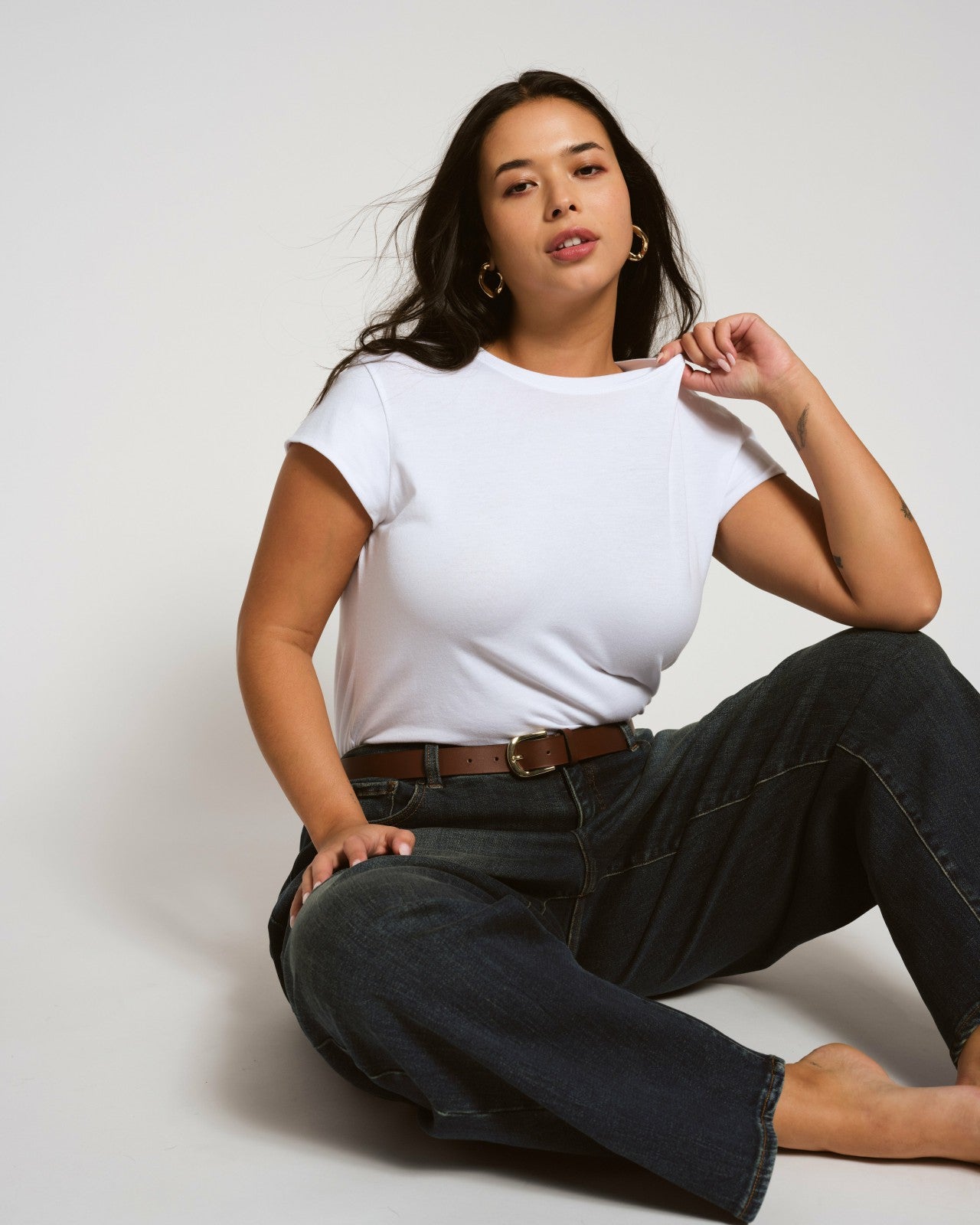 Universal Standard Ashley Cap Sleeve Tee - White
