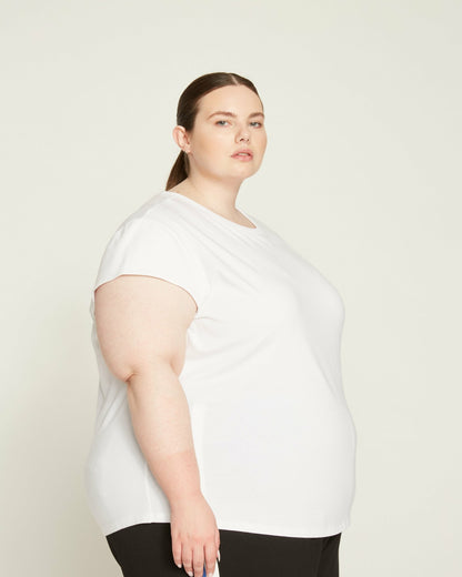 Universal Standard Ashley Cap Sleeve Tee - White