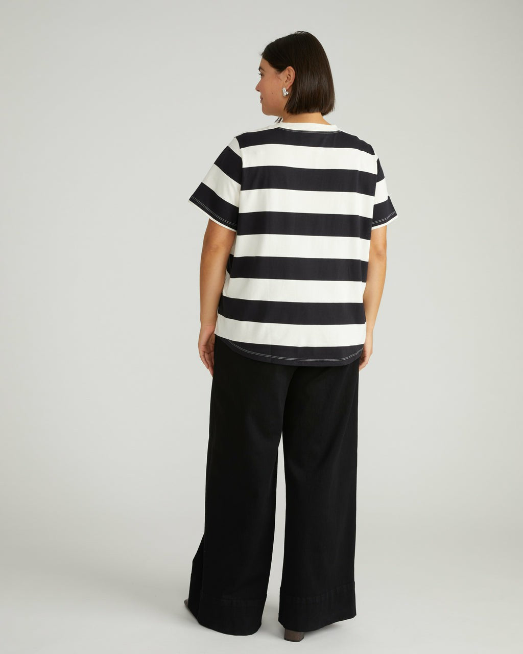 Universal Standard Breton Stripe Garcon Tee - Ecru/Black Rugby Stripe